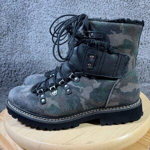 Earth Kodiak Glacier Boots Womens Size 9 Camouflage Suede Lace Up Leather Combat